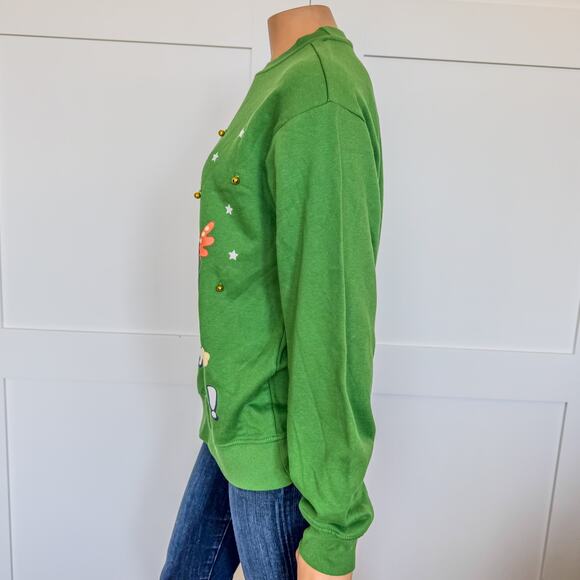 NWT-Bluey Christmas Crewneck Fleece Pullover Sweatshirt w Bells-Unisex SZ Small - Picture 4 of 7